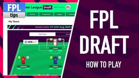 pl draft|How To Play Fantasy Premier League Draft